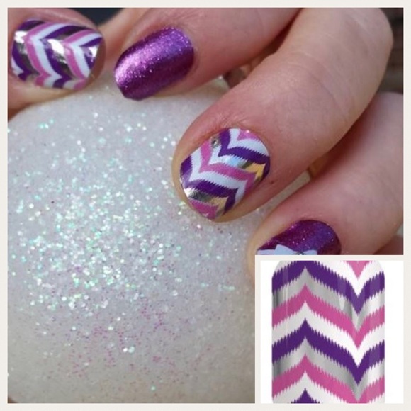 Jamberry nail wrap gala pink purple silver - Picture 1 of 8